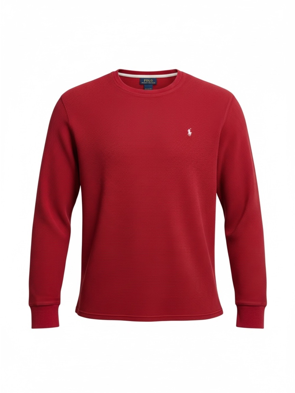 Polo Ralph Lauren Men's Red Waffle Knit Thermal Long Sleeve Crew Neck Size 2XL